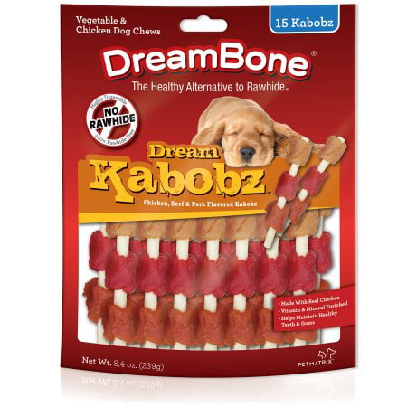 DreamBone Chicken, Beef and Pork Flavored Kabobz Dog Chews, (Best Pork Hot Dogs)