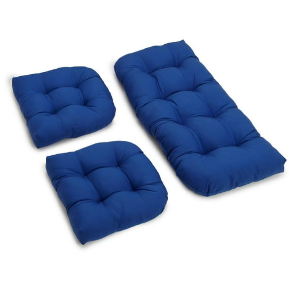 Blazing Needles U-Shaped Twill Tufted Settee Cushion Set (Set of 3)