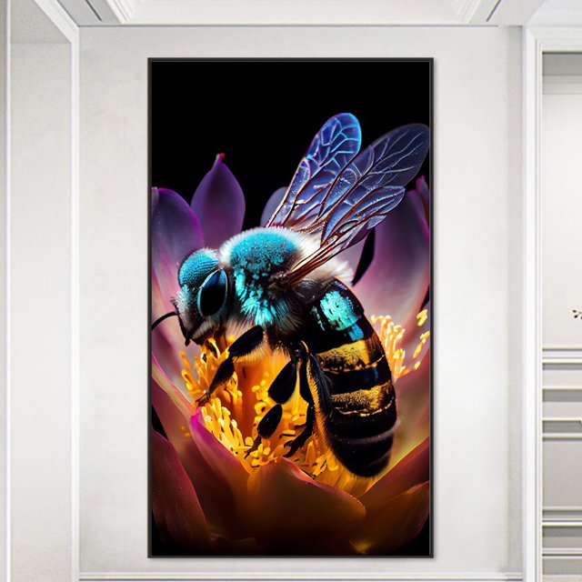Cuadros Decorativos Pintura de diamante 5D DIY Taladro redondo completo Insecto Decoración del hogar Arte Artesanía (A3128) Wdftyju embutido en tela