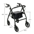 thumbnail image 6 of Walkers for Seniors, 4 Wheel Rollator Walker with Seat & Pouch, Folding Mobility Steel Rolling Walker, Height Adjustable, 8" Wheels, Removable Back Support, Load 300 Lbs, Blue, 6 of 7