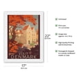thumbnail image 2 of Visit Denmark - The Old Castle of Spøttrup - Vintage Travel Poster by Sven Henriksen c.1930 - Japanese Unryu Rice Paper Art Print (Unframed) 17 x 22 in, 2 of 4