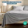 thumbnail image 3 of Bare Home Cozy Fleece Sheet Set - Extra Plush Polar Fleece - Deep Pocket - Full, Light Gray, 3 of 10