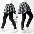thumbnail image 4 of Gyratedream Big Girl Skirt Leggings Plaid Skirt Stretchy Cotton Tutu Pants Pantskirt  Casual Tights Pants 6-13T, 4 of 9