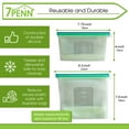 thumbnail image 4 of 7Penn Silicone Food Storage Bag 500mL and 1000mL - 2pk Green Reusable Food Bags, 4 of 7