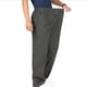 thumbnail image 4 of Pantalones de hombre de algodón puro liso con cintura elástica y corte recto, 4 of 7