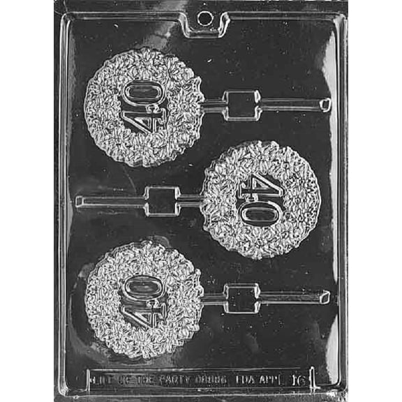 Grandmama's Goodies L016 40th 40 Lollipop Chocolate Candy Soap Mold with Exclusive Molding Instructions