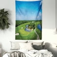 thumbnail image 3 of Golf Course Scene Tapestry, Panoramic Real Picturesque of a Field Forest Greenery in the Open, Wall Hanging for Bedroom Living Room Dorm Decor, 40W X 60L Inches, Multicolor, by Ambesonne, 3 of 5