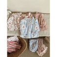 thumbnail image 3 of Pijamas de manga larga con volantes estampados para niñas, conjunto de dos piezas para dormir, Otoño, 2023, 3 of 4