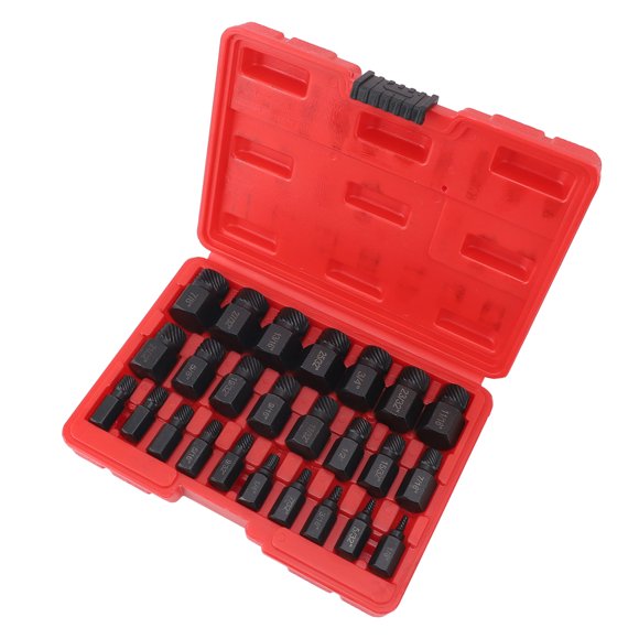 25 Pieces Screw Extractor Set 40cr Alloy Structural Steel Imperial Hex Shank Screw Remover for Damaged Broken Stripped Screws Bolts