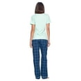 thumbnail image 4 of Ashford & Brooks Women's Woven Short Sleeve Jersey Top & Pajama Pants Set, Blue/Grey, M, 4 of 5