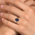 thumbnail image 4 of Gem Stone King 14K White Gold Blue Sapphire Engagement Ring for Women | 3.00 Cttw | Oval 10X8MM | Gemstone September Birthstone | Size 7, 4 of 6