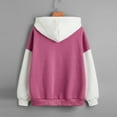 thumbnail image 4 of Cute Sweatshirts for Women Women's Solid Sweatshirt Womens Casual Strap Blouse Long Sleeve Splice Hooded Sweatshirt Tops, 4 of 7