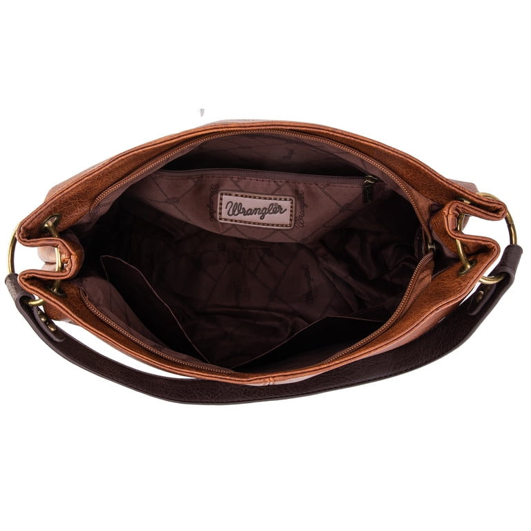 Wrangler Hobo Bag, Vegan Leather Two-Tone Brown photo 2