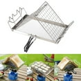 thumbnail image 2 of Bread Toaster Stand Folding Grills for Campfires Picnics Adjusted Barbecue Stainless Steels Camping Toaster Holder Rack, 2 of 9
