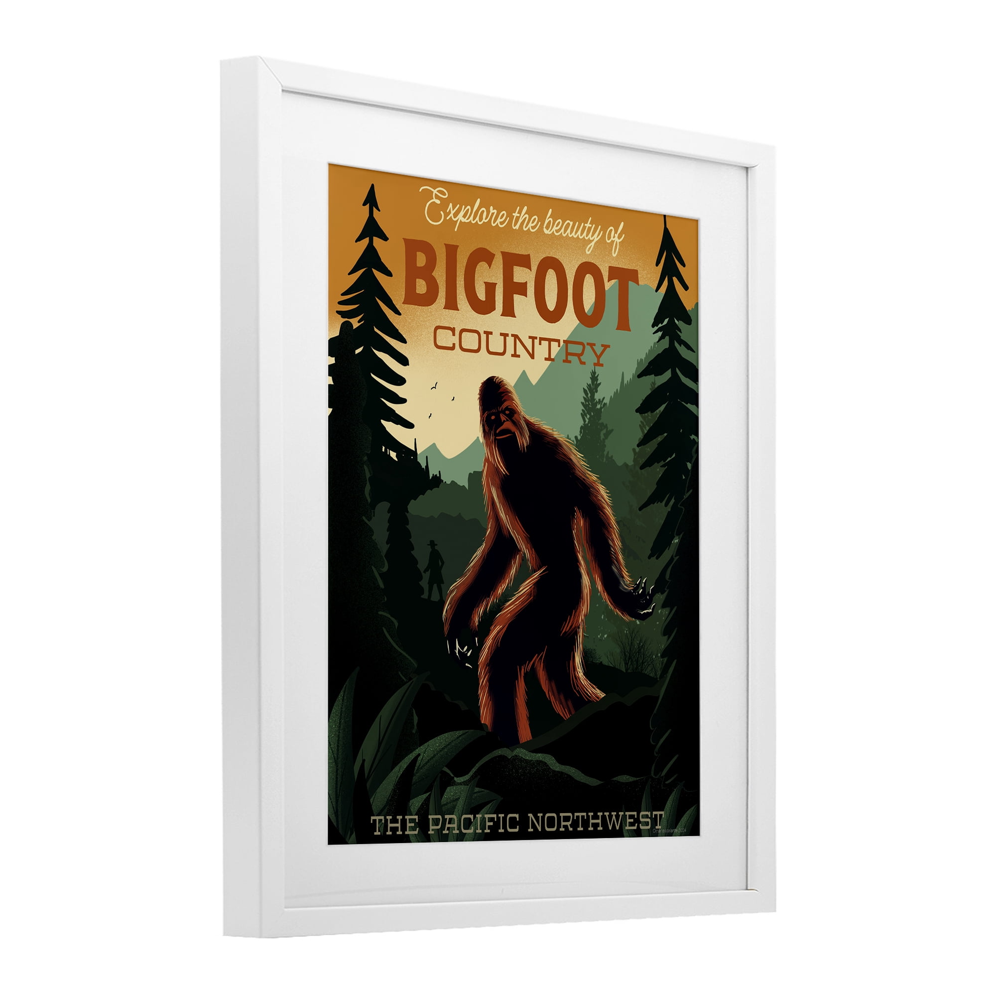 Stupell Industries Cryptid Tourism Wildlife White Framed Print Under Glass, design by Omar Escalante