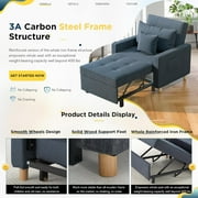YODOLLA 3-in-1 Futon Convertible Sleeper Sofa Bed Chair for Living Room,Pull Out Couch in Navy Blue
