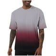 thumbnail image 3 of Summer Shirts for Men Light Gray Short Sleeve Crew Neck Gradient T Shirt S-5XL Men’s Clothes Under $7, 3 of 8