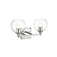 thumbnail image 6 of Living District Foster 2-Light Iron & Glass Bath Sconce in Chrome/Clear, 6 of 7