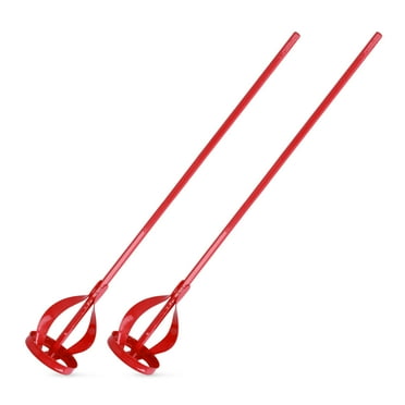 Navaris Set of 2 Paint Mixer for Drill - Heavy Duty Plaster and Paint Mixing Paddle Standard Drills - Painting and Plastering Mixer Stirrer Tool (Red)