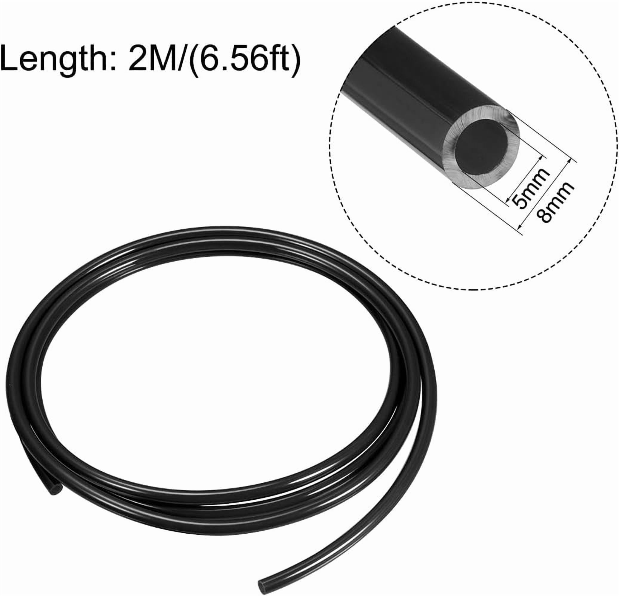 MKEUDQ-Pneumatic Air Tubing, 8mm(0.31") OD x 5mm(0.2") ID 2m(6.56ft) PU Polyurethane Air Compressor Tubing Hose Pipe Black