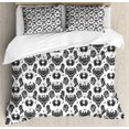 thumbnail image 1 of Gothic Duvet Cover Set Queen Size, Victorian Floral Motifs and Artistic Owl Figures Classical Vintage Flourishes, Decorative 3 Piece Bedding Set with 2 Pillow Shams, Black Grey White, by Ambesonne, 1 of 3