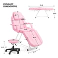 thumbnail image 3 of Adjustable Facial Bed Massage Table Beauty Salon Spa Equipment with Free Tattoo Stool(Pink), 3 of 18