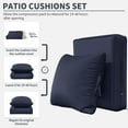 thumbnail image 5 of Kimunuk Outdoor Seat Cushion Set, 19" X 19" X 4" Water-Resistant & Fade-Resistant Patio Furniture Replacement Cushions with Handle and Straps for Sofa Chair, Navy Blue, 5 of 7