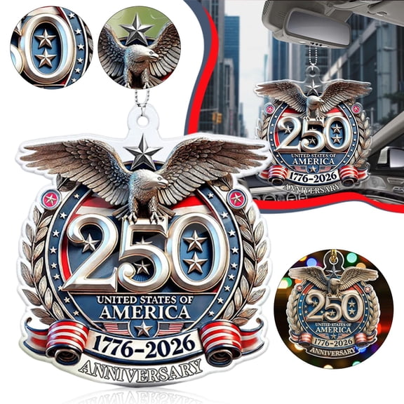 JGYCTY States 250th Anniversary Ornament Acrylic American 1776 2026 USA Christmas Tree Ornament Patriotic American Ornaments For Patriotic Collectors