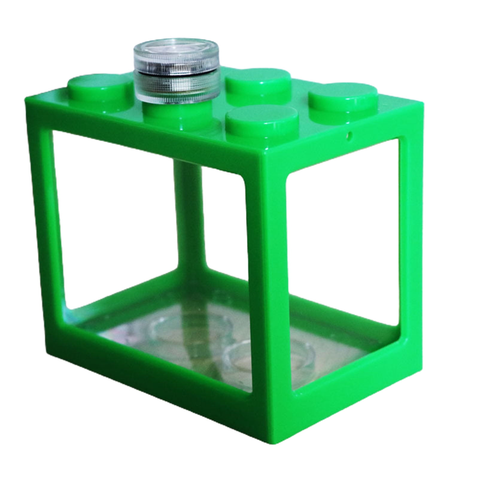 LED Display Fish Tank Small Desktop Aquarium Starter Kit with Lid for ...