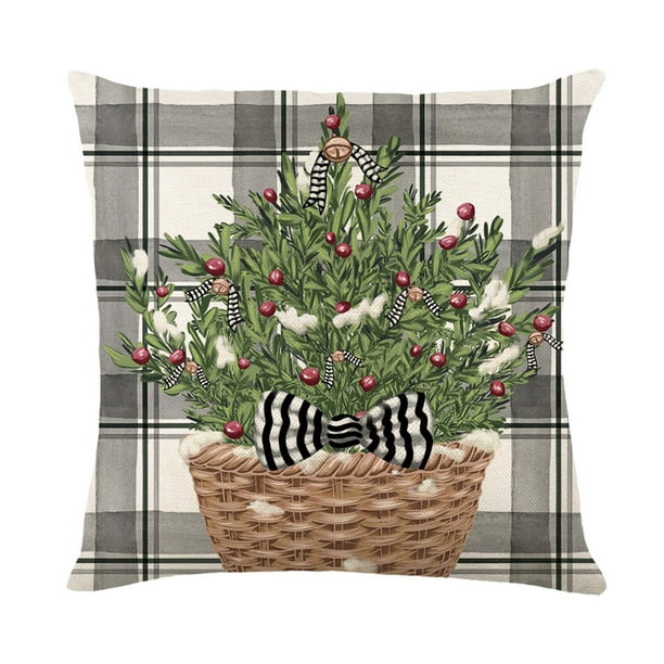 Funda Almohada Estampada Navideña Suave para Del Invierno