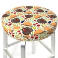 thumbnail image 3 of Lsque Thanksgiving Pattern Round Bar chair cushion covers Velvet Fabric Premium Comfort Protects from Scratches and Stains for 14-17 Inch Chair-12 inch, 3 of 7