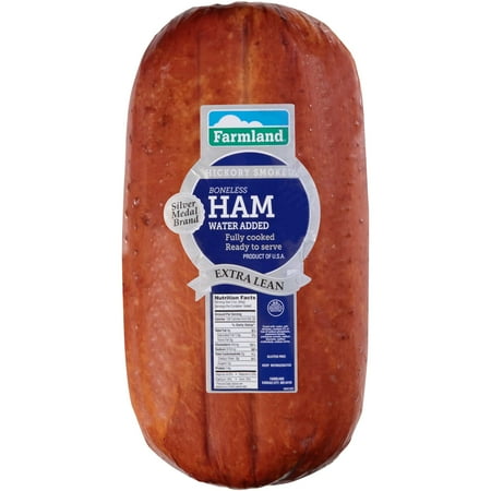 Farmland Water Added Boneless Smoked Ham 10/14 Piece — 2 per case.