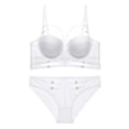 thumbnail image 1 of Conjunto de lencería sexy con encaje calado y tirantes de sujetador anticaída con realce grande y busto pequeño, 1 of 5