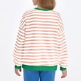 thumbnail image 7 of ZQUUVOU Boys Girls Striped Shirts Drop Shoulder Long Sleeve Crewneck Sweatshirt Casual Everyday Top for Little Kids Mint Green, 7 of 7