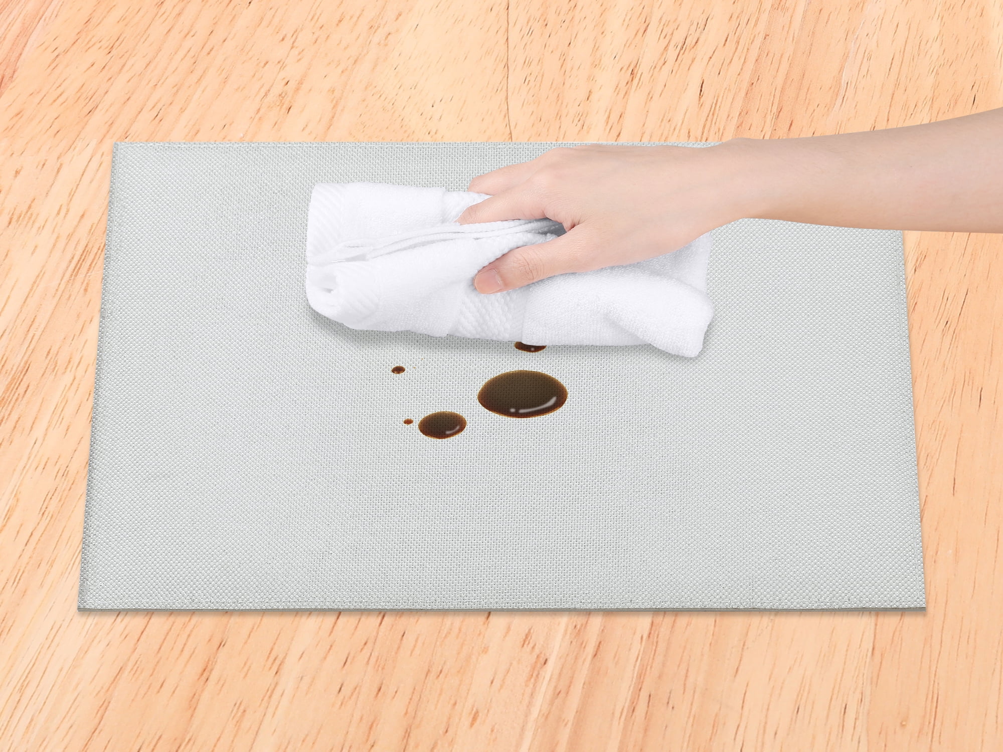 Unique Bargains Set of 6 Sparkle Placemats for Kitchen Dining Table Decor Beige