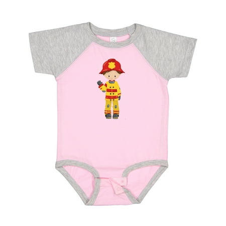 

Inktastic Fireman Firefighter Firefighting Brown Hair Gift Baby Boy Bodysuit