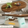 thumbnail image 5 of Finmind 47" Oval Coffee Table for Living Room, Wood Modern Center Table, Walnut, 5 of 5