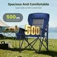 thumbnail image 6 of Sophia & William 2-Pack Oversized Camping Chair Heavy Duty High Back Camping Chairs 500lbs Capacity Folding Lawn Chairs with Cup Holder, Portable for Outdoor, Beach and Picnic, Blue, 6 of 13