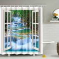 thumbnail image 2 of 70 x 70 Inches HD Seascape Printed Polyester Shower Curtains with 12 C-Shape Plastic Hanging Hooks Beautiful Bath Decor, 2 of 14