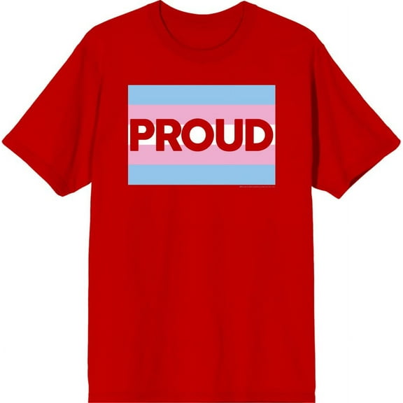 Pride Proud Trans Flag Men's Red Crew Neck Short Sleeve Tee-3XL