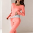 thumbnail image 6 of QSAWXQZ Women's 2PC Thermal Long Underwear Top and Leggings Set Crew Neck Long Sleeve Fleece Lined Stretch Winter Lightweight Base Layer 3XL, 6 of 8