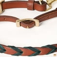 thumbnail image 4 of 8 Feet Hilason Western Horse American Leather Laced Barrel Roper Reins Brown/Pacific Blue, 4 of 4