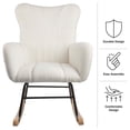 thumbnail image 5 of Lavish Home Teddy Upholstered Rocking Chair for Bedroom (Cream), 5 of 12