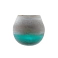 thumbnail image 2 of Northlight 8" Crackled Frosted Hand Blown Glass Vase - Blue/Brown, 2 of 2