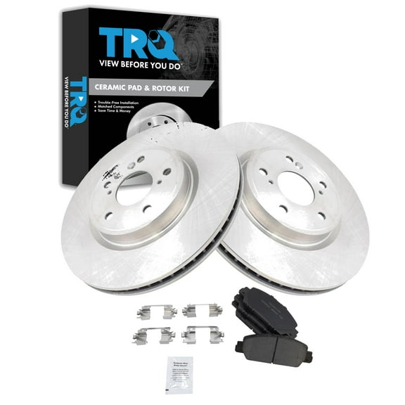 TRQ Front Brake Pad & Rotor Kit Brake Pads Brake Rotor Ceramic Fits Select 2019-2020 Honda Accord