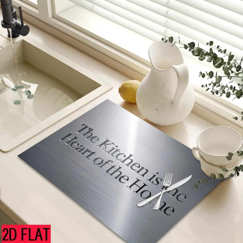 2D flat 1 kitchen stove cover, simple and artistic pattern design, Nordic-style kitchen mat, coffee machine mat, operation counter decoration, the first choice for kitchen gifts. The size is 28.3x20.