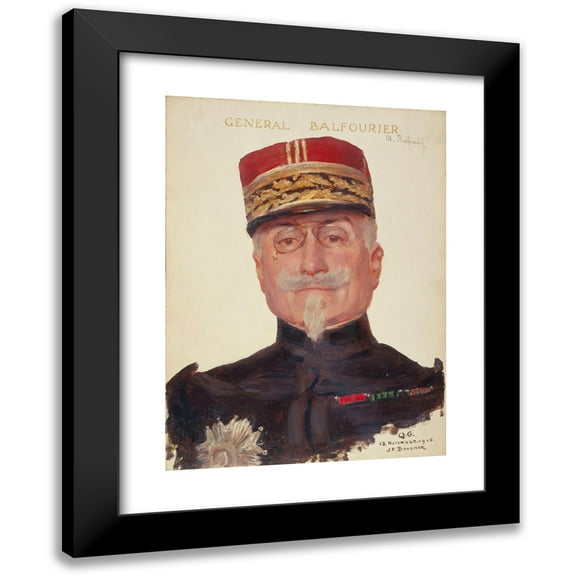 Joseph Félix Bouchor 11x14 Black Modern Framed Museum Art Print Titled - Portrait of General Maurice Balfourier (1852-1933). (1916)