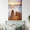 thumbnail image 3 of Beach Tapestry, Fantasy Seascape in Exotic Hawaiian Water Sea Sky Peace Relax Theme in Nature Print, Wall Hanging for Bedroom Living Room Dorm Decor, 40W X 60L Inches, Cream White, by Ambesonne, 3 of 5