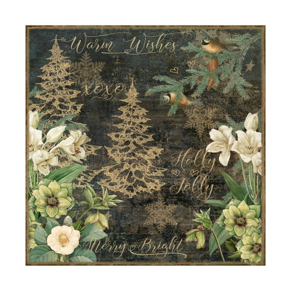 Cora Niele 'Golden Chirstmas Trees' Canvas Art