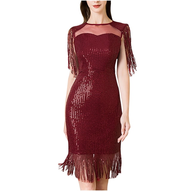 Bigersell Robe Sans Manches Mode Femmes Unie Épaules Dénudées Sans Manches Col Rond Robe Régulière Grande Taille Robe Portefeuille Style 26524, Robes Femme Longueur Cheville Bourgogne P